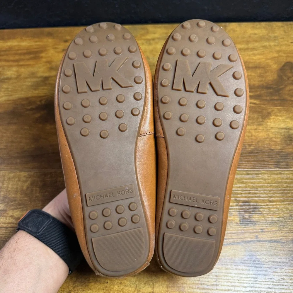 Michael‎ Kors Sutton ME15K Brown Leather Moccasin Driving Loafers Womens 6.5M